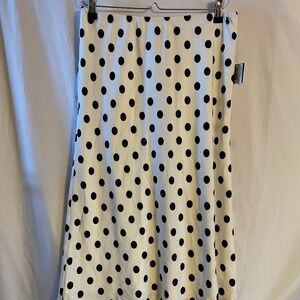 NWT International Concepts Midi Skirt Size Medium Dory Dot B/W